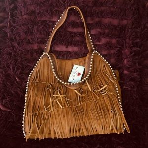 Big Buddha-Studded Suede Leather Grayson Bag💚